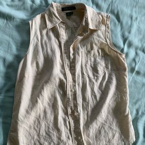 Ralph Lauren collared tank top linen.  Sleeveless